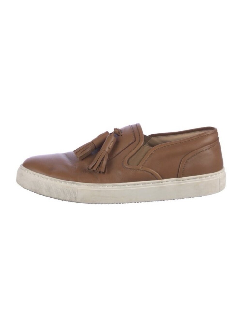 Paul Stuart Sport Authentic Brown Leather Tassel Sneaker Loafers Size 8 Italy
